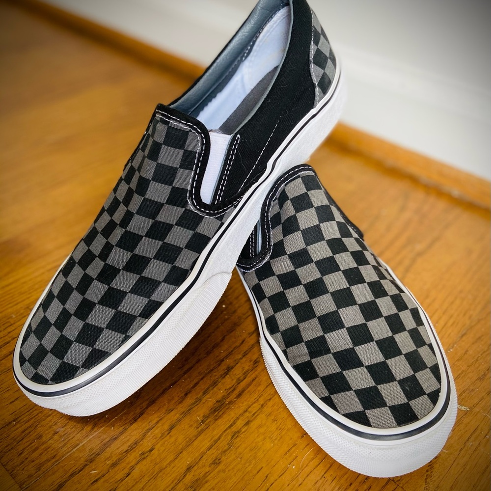 Checkerboard Vans!  Practically new!!!